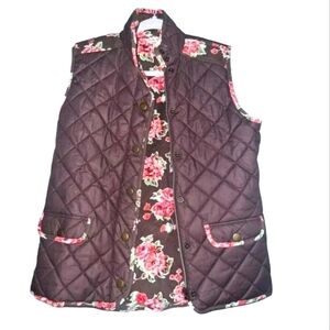 Matilda Jane Sydney reversible quilted and corduroy floral Small Vest